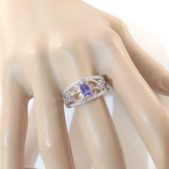 Tanzanite Ring Sterling Silver Size 8